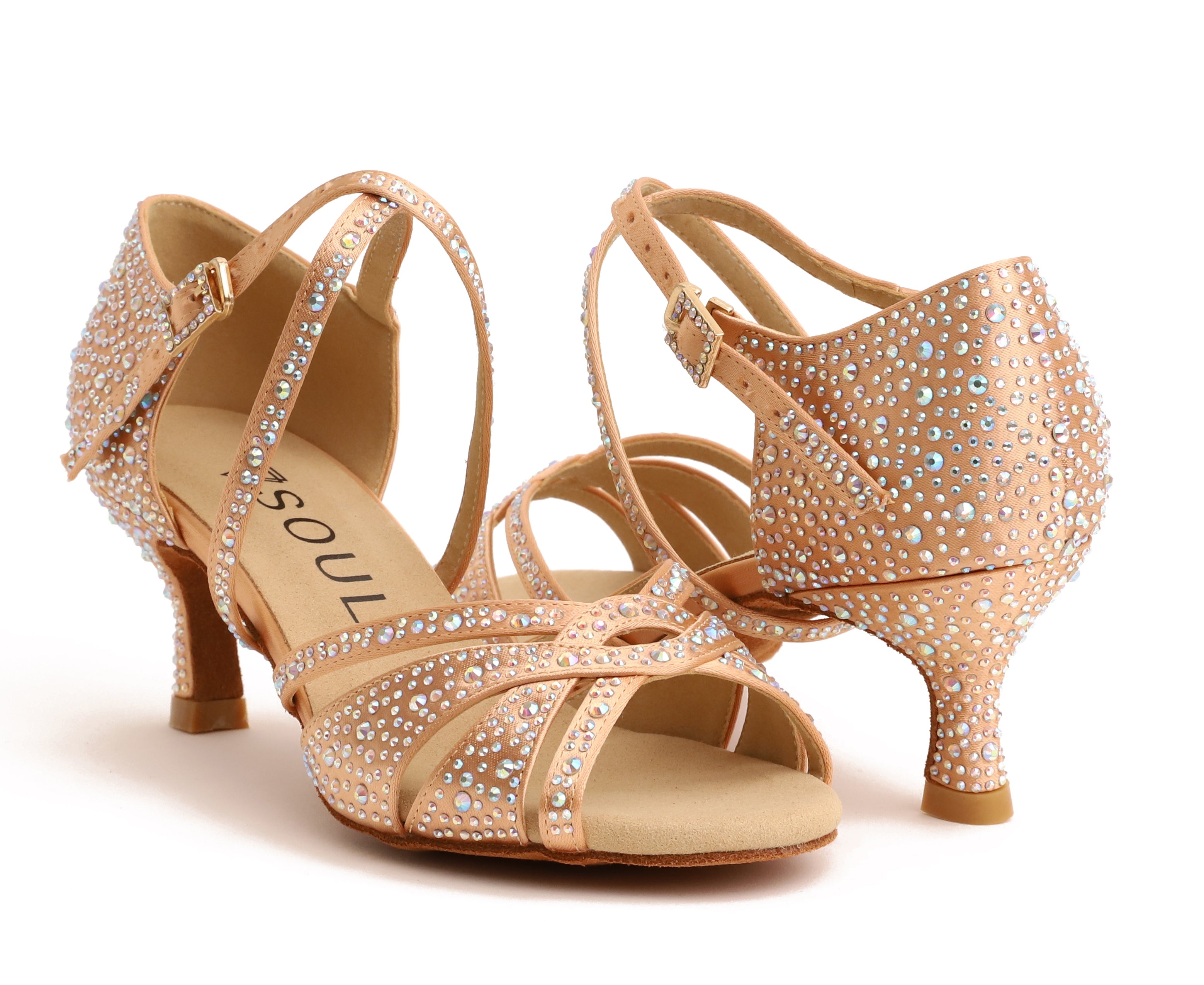 Bella Sparkle - Champagne Satin 5,5 cm Elite Flare