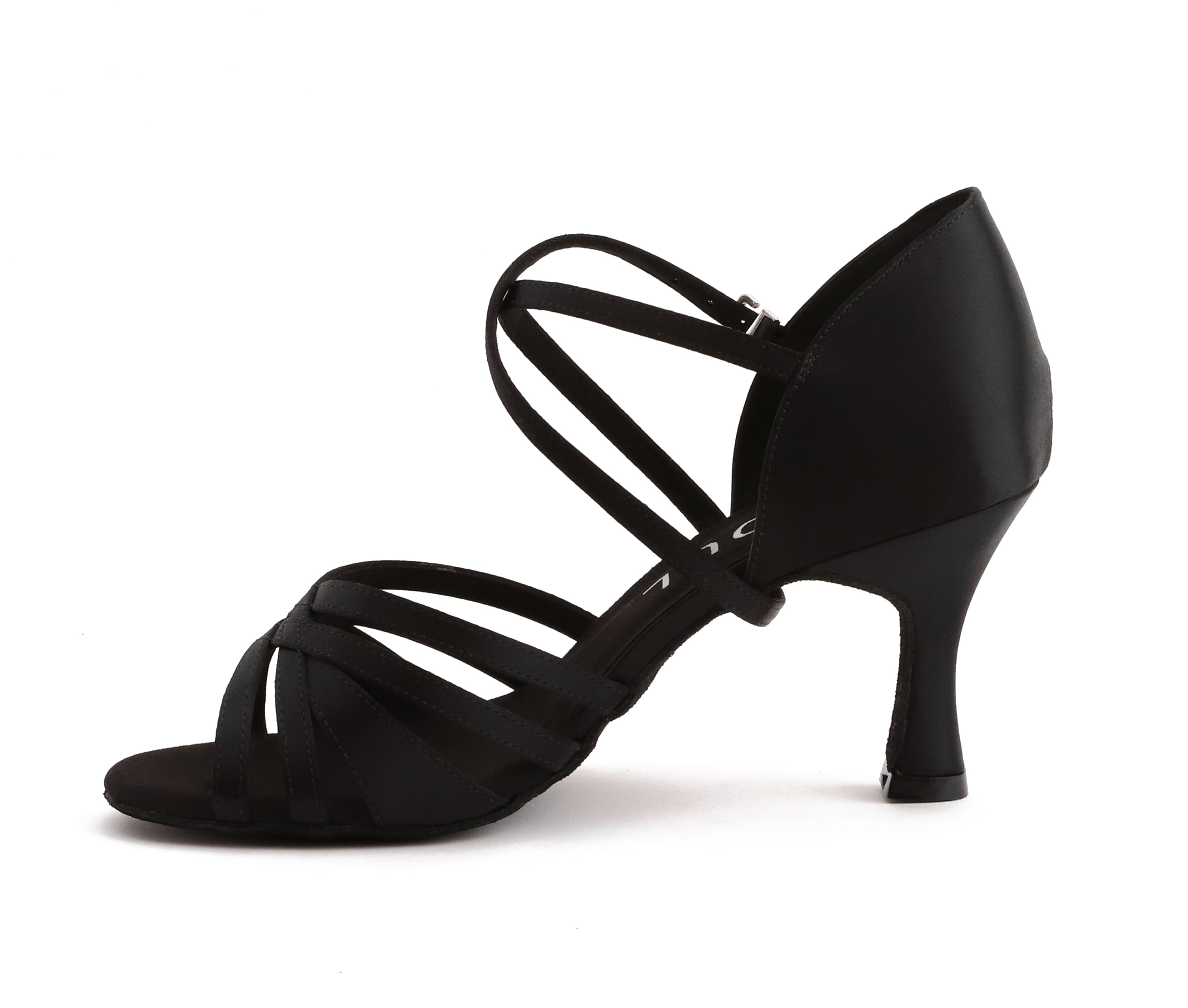 Stella - Schwarz Satin 7,5 cm Flare