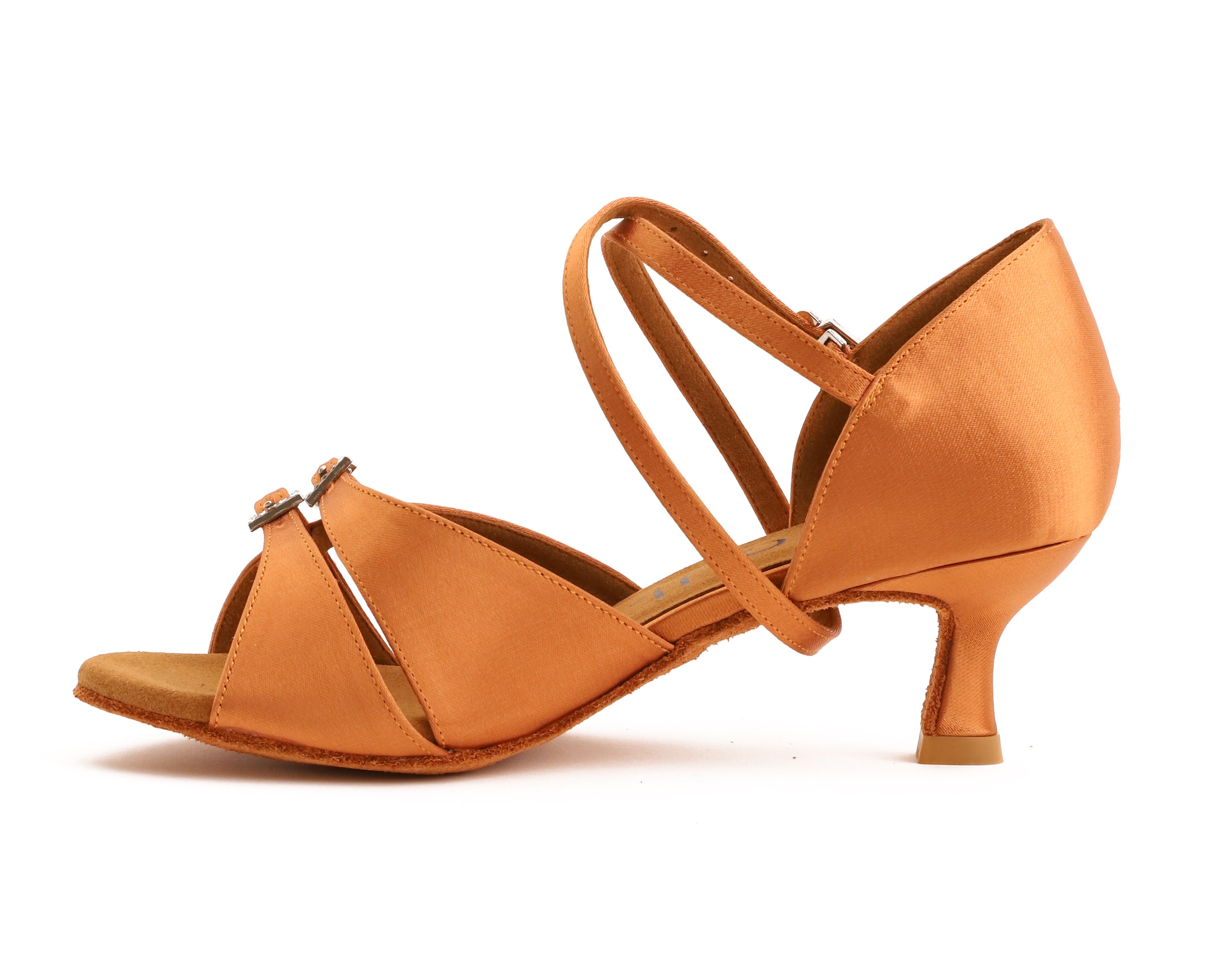 Calissa Flex - Tan Satin 5 cm Flare