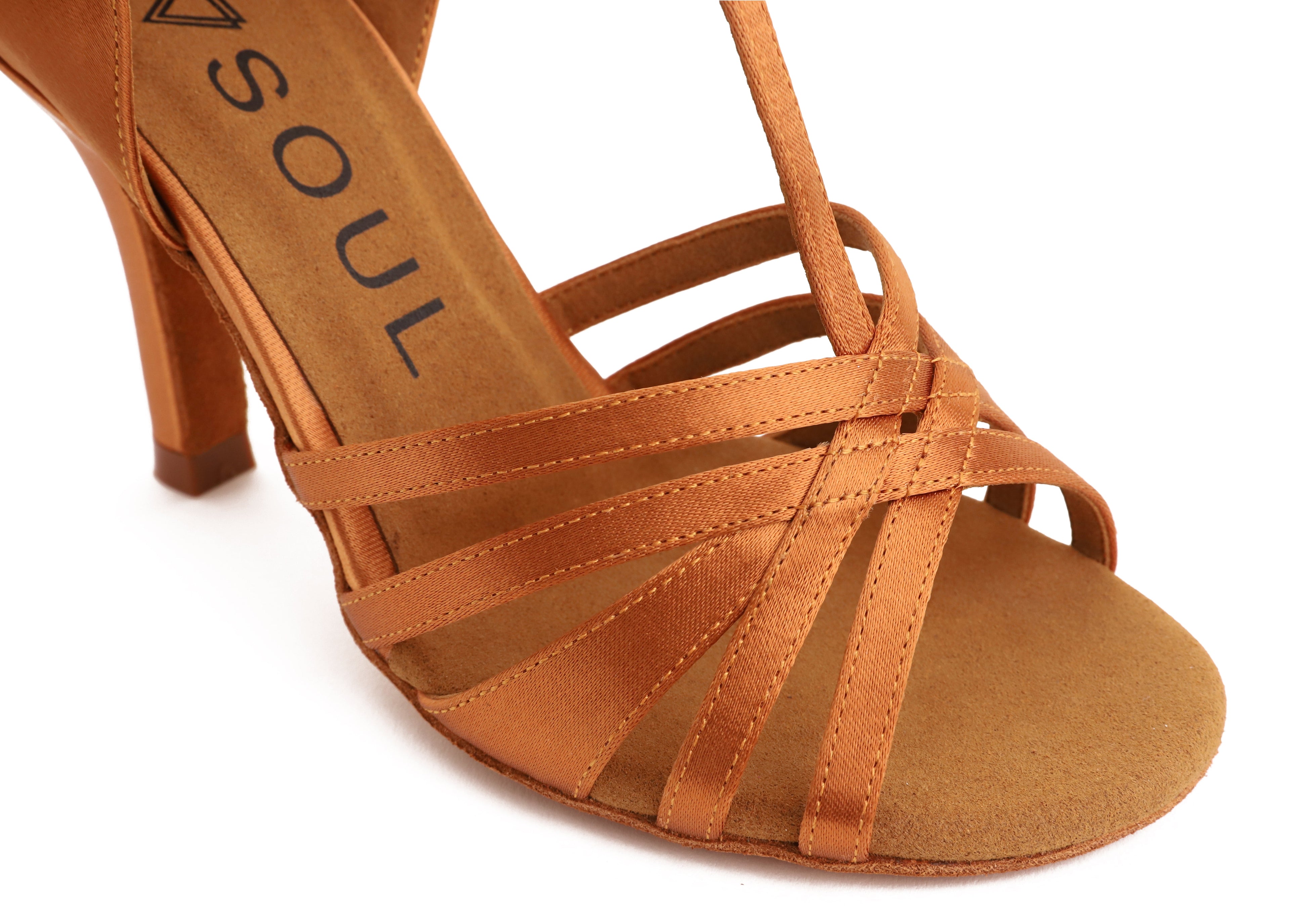 Alessia - Tan Satin 8,5 cm Slim