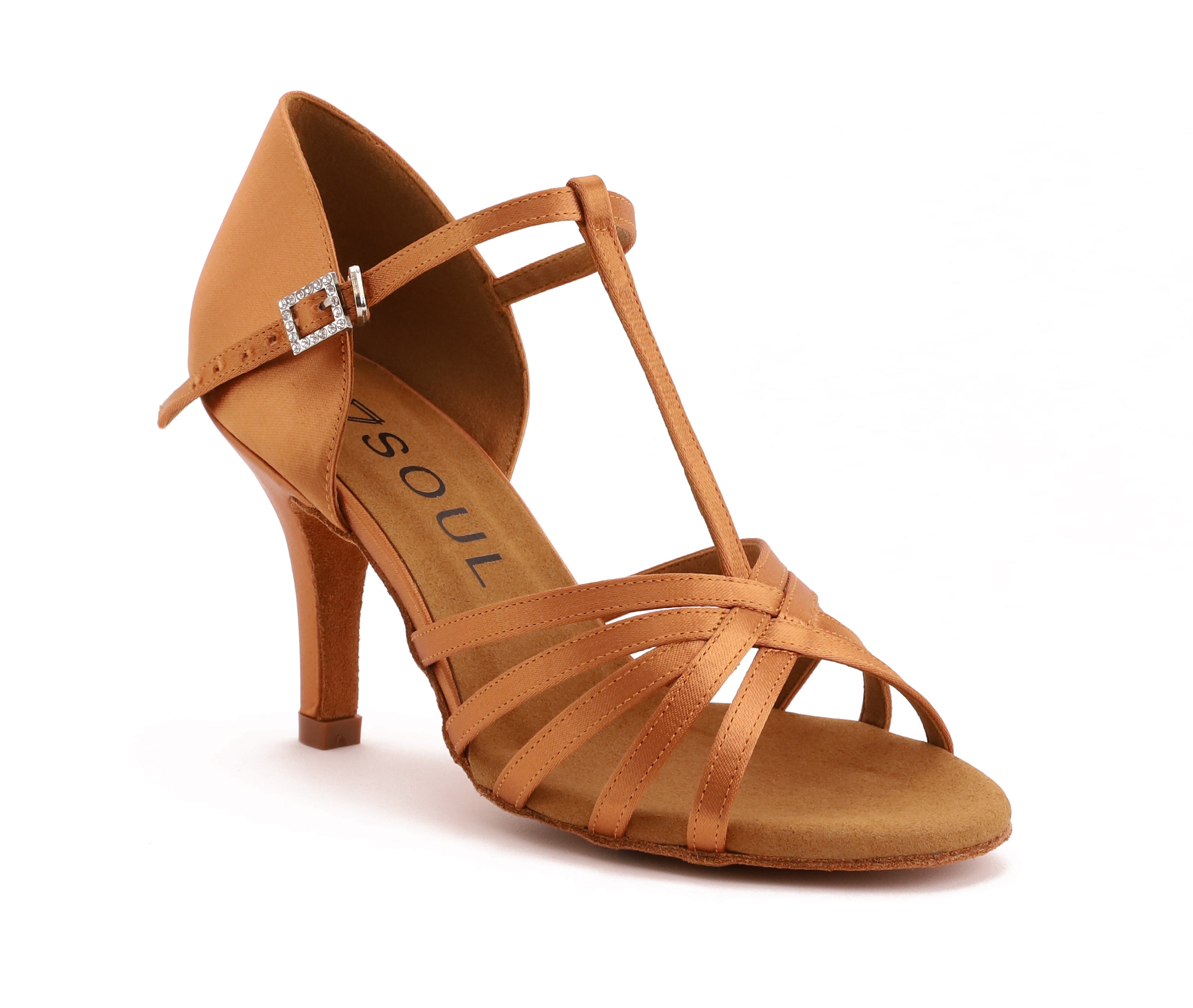 Bossa - Tan Satin 8 cm Slim