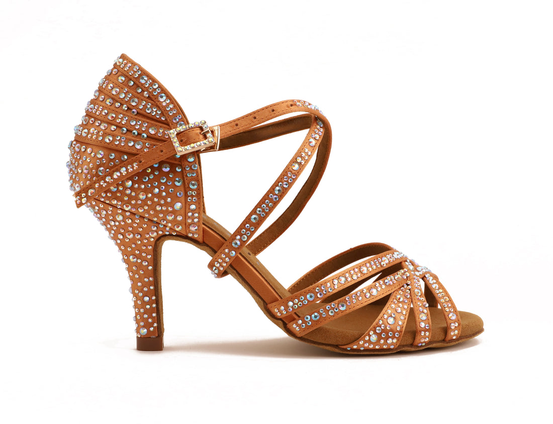 Aurora - Tan Satin 8 cm Slim