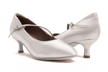 Delora - Weiß Satin Rounded 5 cm Flare