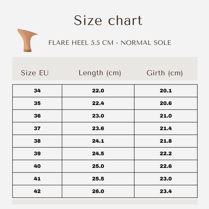 Calissa Flex - Tan Satin 5 cm Flare