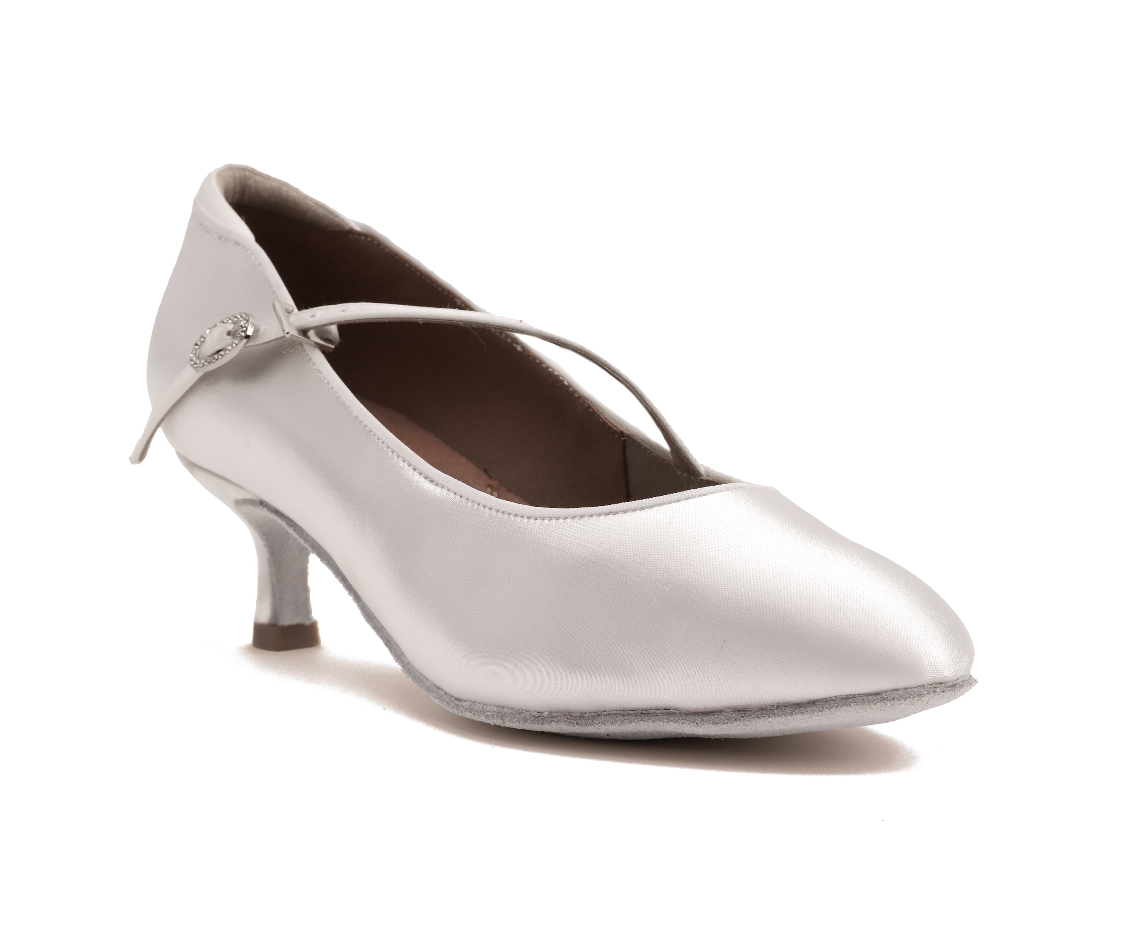 Delora - Weiß Satin Rounded 5 cm Flare