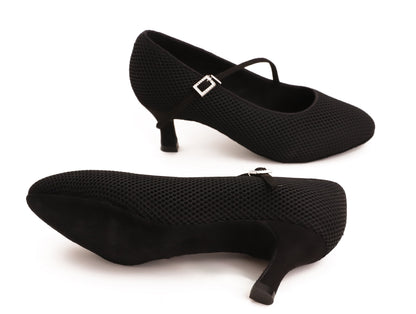 Delora - Schwarz Air Mesh Rounded 6,5 cm Flare