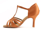 Alessia Tan Satin 8,5 cm Ultra Slim – Tanzschuhe Damen Latein & Standard SOUL