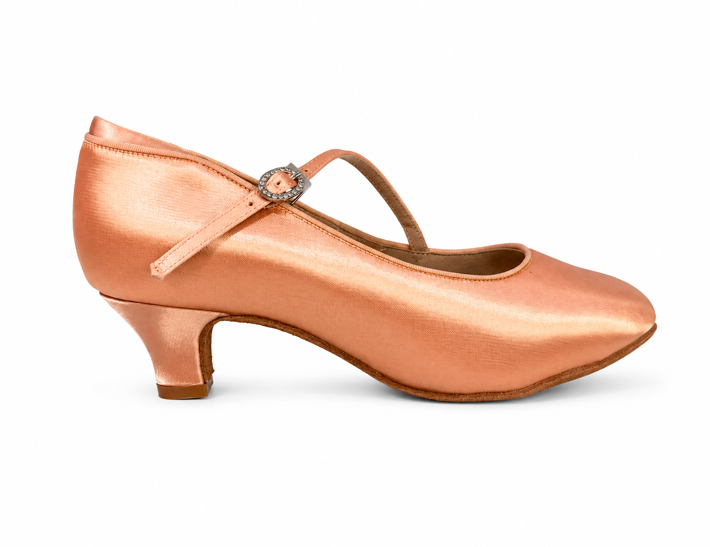 Delora - Peach Satin Rounded 4,5 cm Flare