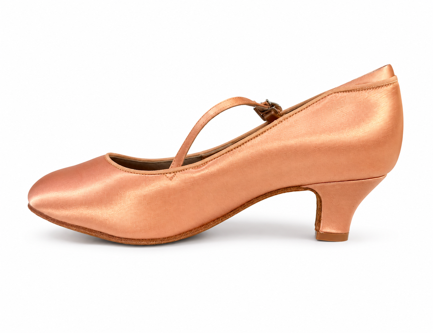 Delora - Peach Satin Rounded 4,5 cm Flare