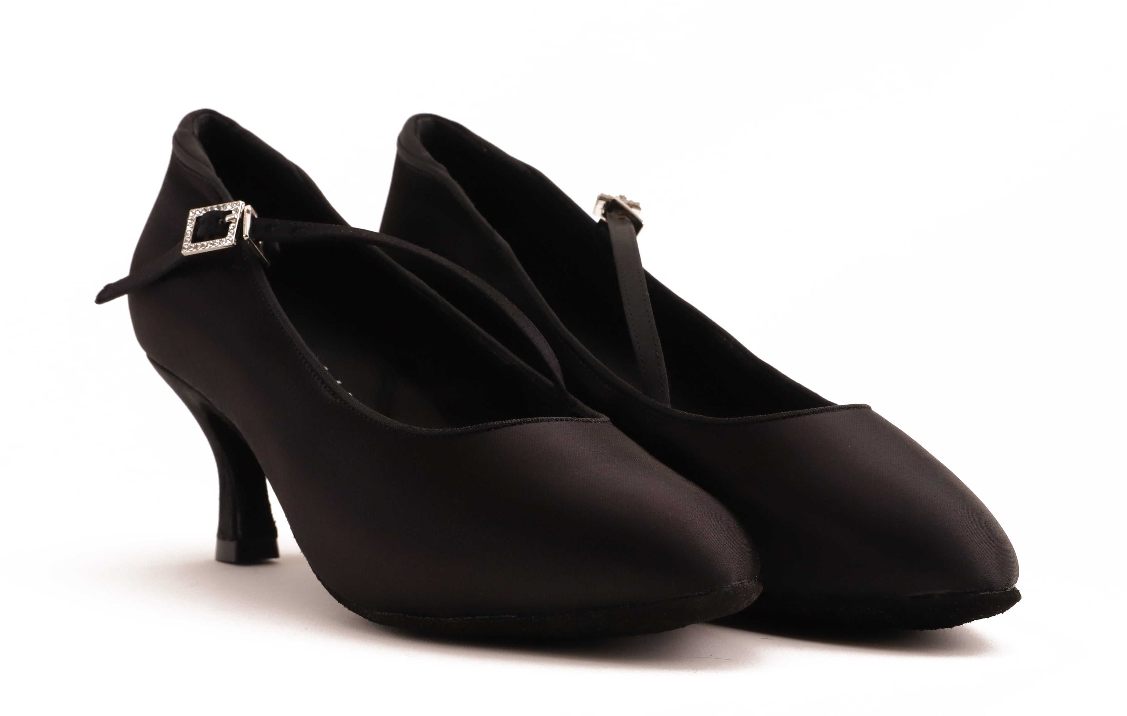 Delora Schwarz Satin Rounded 6,5 cm Flare – Standard Tanzschuhe Damen SOUL