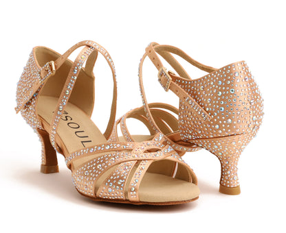 Bella Sparkle - Champagne Satin 5,5 cm Elite Flare