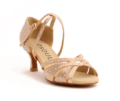 Bella Sparkle - Champagne Satin 5,5 cm Elite Flare