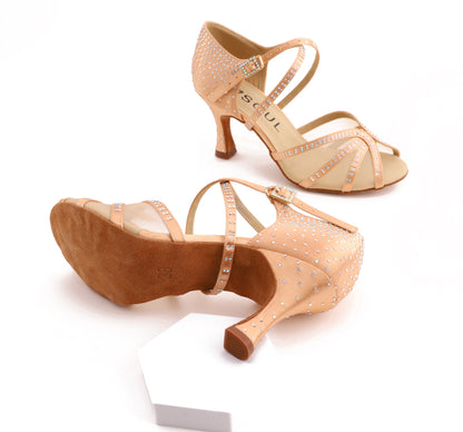 Terra - Champagne Satin 7.5cm Flare