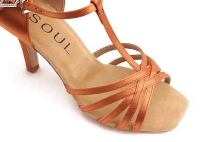 Mokka - Tan Satin 8 cm Slim