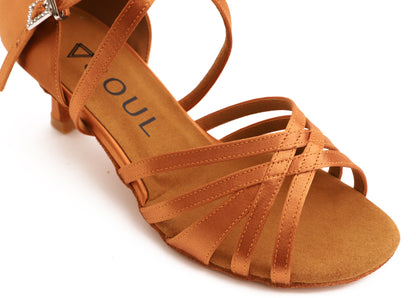 Stella Flex - Tan Satin 5 cm Flare