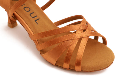 Stella - Tan Satin 5.5cm Elite Flare