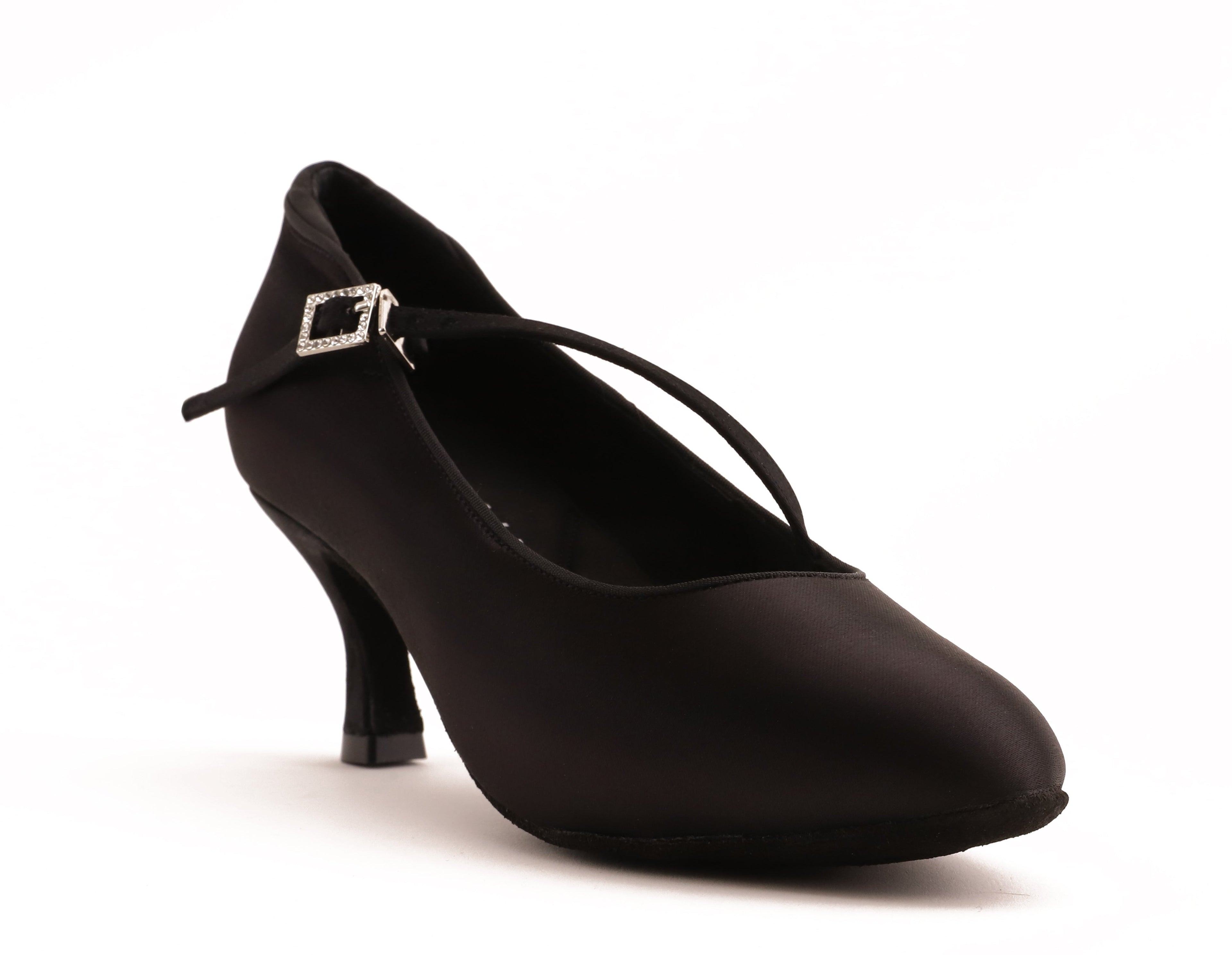 Delora Schwarz Satin Rounded 6,5 cm Flare – Standard Tanzschuhe Damen SOUL